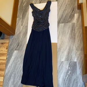 Navy blue dress with sparkles on top